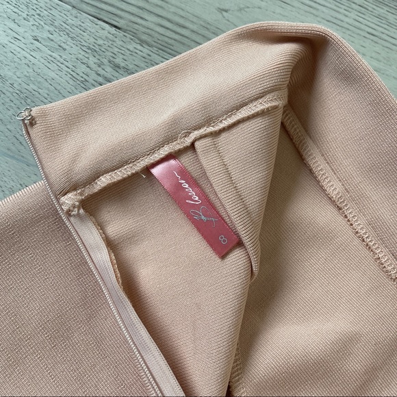 BLOSSOM | Light Pink Bandage Mini Skirt - Picture 3 of 4